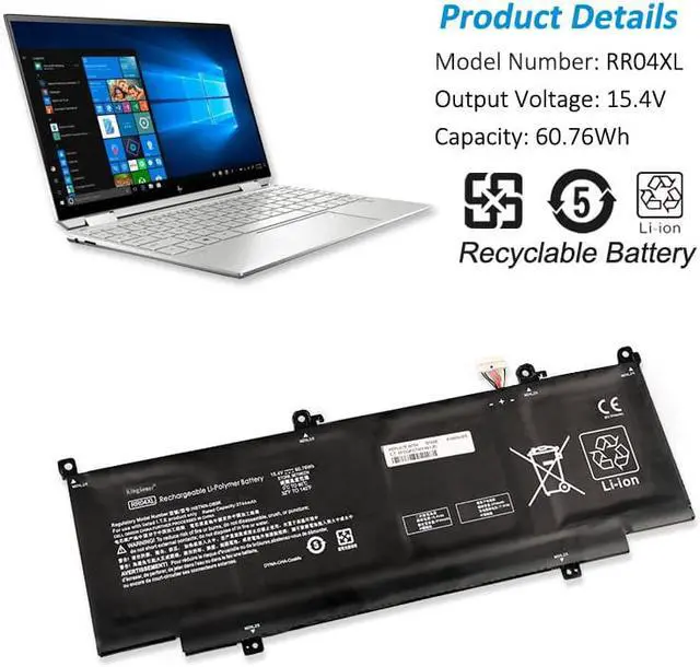 Alt view image 3 of 6 - KingSener RR04XL Laptop Battery Compatible with HP Spectre X360 13-AW0900 13-AW0090CA 13-AW0003DX 13-AW0001LA 13-AW0001LM Notebook HSTNN-DB9K HSTNN-OB1M L60373-005 L60213-2C1 L60213-AC1