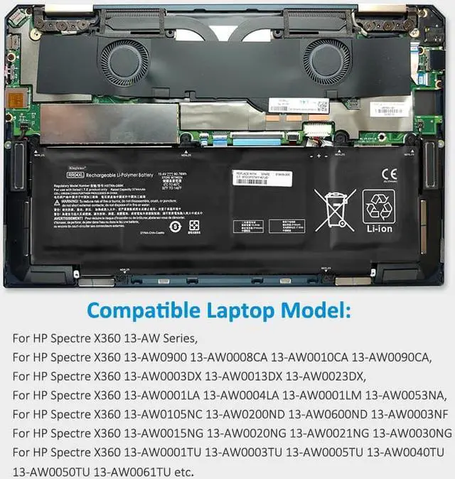 Alt view image 5 of 6 - KingSener RR04XL Laptop Battery Compatible with HP Spectre X360 13-AW0900 13-AW0090CA 13-AW0003DX 13-AW0001LA 13-AW0001LM Notebook HSTNN-DB9K HSTNN-OB1M L60373-005 L60213-2C1 L60213-AC1