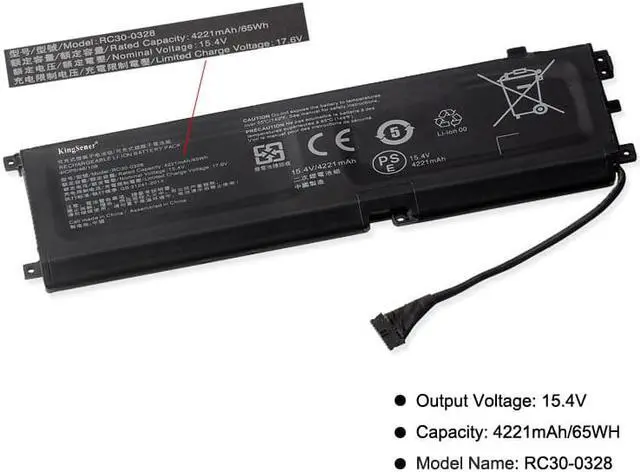 Alt view image 2 of 4 - Kingsener RC30-0328 Laptop Battery for Razer Blade 15 2020 RZ09-0328 RZ09-03304x RZ09-03305x RZ09-0330x 65WH