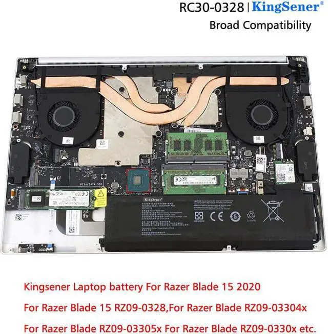 Alt view image 4 of 4 - Kingsener RC30-0328 Laptop Battery for Razer Blade 15 2020 RZ09-0328 RZ09-03304x RZ09-03305x RZ09-0330x 65WH