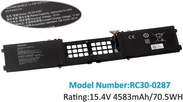 Alt view image 3 of 7 - Kingsener RC30-0287 Laptop Battery For Razer Blade Pro 17 2019 2020 RZ09-0287 RZ09-02876 RZ09-02877 RZ09-02878 RZ09-02876E92-R3U1 RZ09-03295 RZ09-03297 Series 4ICP4/62/115 15.4V 70.5Wh 4583mAh