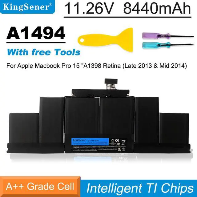 Main image of Kingsener A1494 Laptop Battery for Apple MacBook Pro 15" A1398 Retina (Late 2013 & Mid 2014) ME293 ME294 11.26V 95Wh 8440mAh