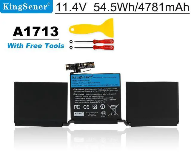 Kingseenr A1713 Laptop Battery for Apple MacBook Pro 13 inch A1708