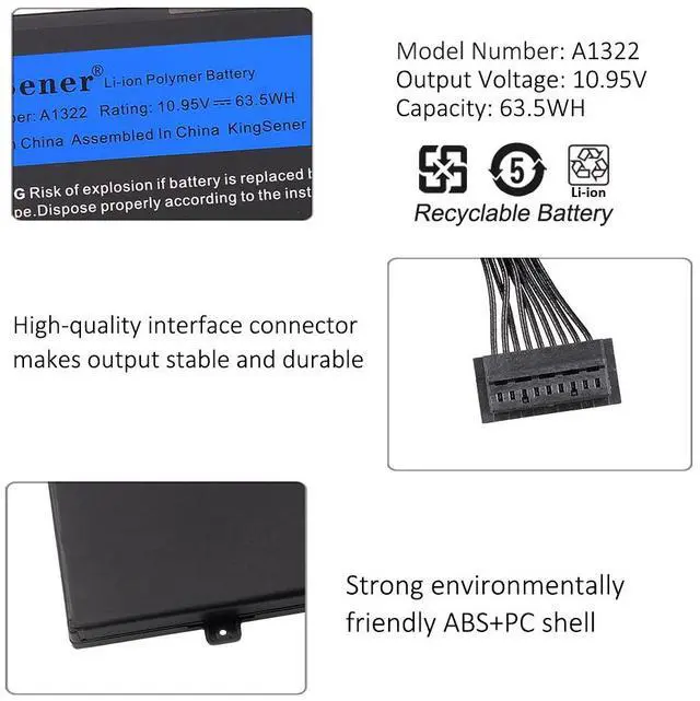 Alt view image 6 of 7 - KingSener A1322 Battery For Apple MacBook Pro 13" A1278 A1322 MB990 MB991 MC700 MC374 
MD313 MD101 MD314 MC724 MC375 MC374LL/A