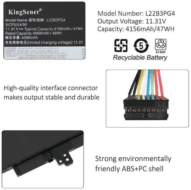 Alt view image 6 of 7 - KingSener L22B3PG4 Laptop Battery For Lenovo ThinkPad E14 Gen 5 2023