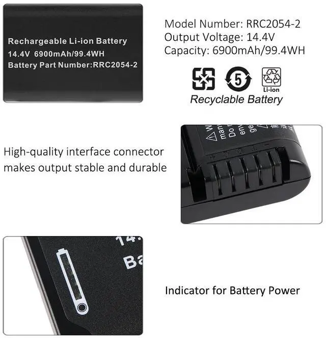 Alt view image 6 of 7 - Kingsener RRC2054-2 Battery For RRC Power Solutions RRC2054-2 Rechargeable Standard Li-ion Smart Battery Pack 14.4V 6900mAh/99.4WH