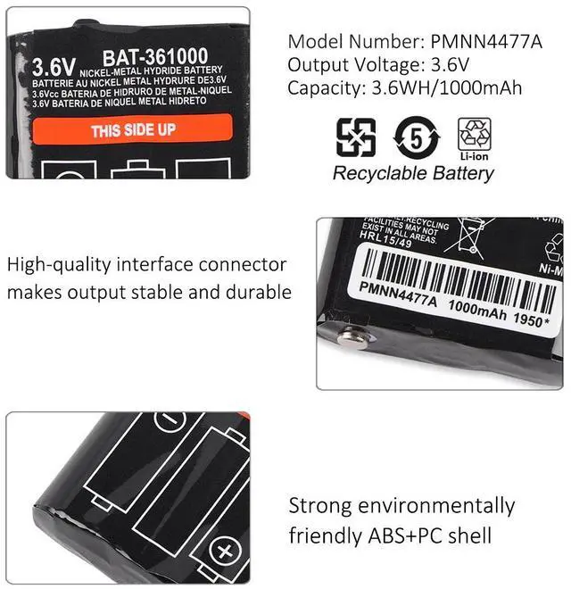 Alt view image 6 of 7 - Kingsener PMNN4477A NiMH battery For Motorola T200 T400 T500 T800 T600 T62