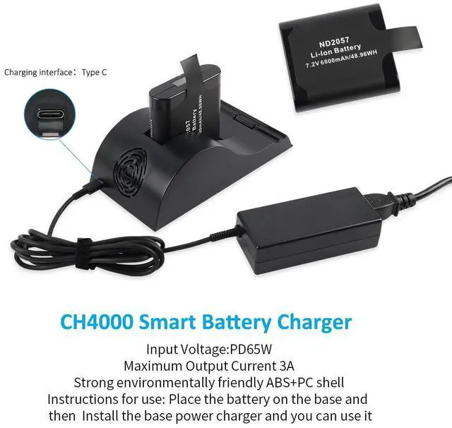 Alt view image 7 of 7 - Kingsener Rechargeable Battery For Inspired Energy ND2057 ND2057RC24 ND2057HD29 ND2057QE34 Battery 6800mAh 7.2V 49Wh