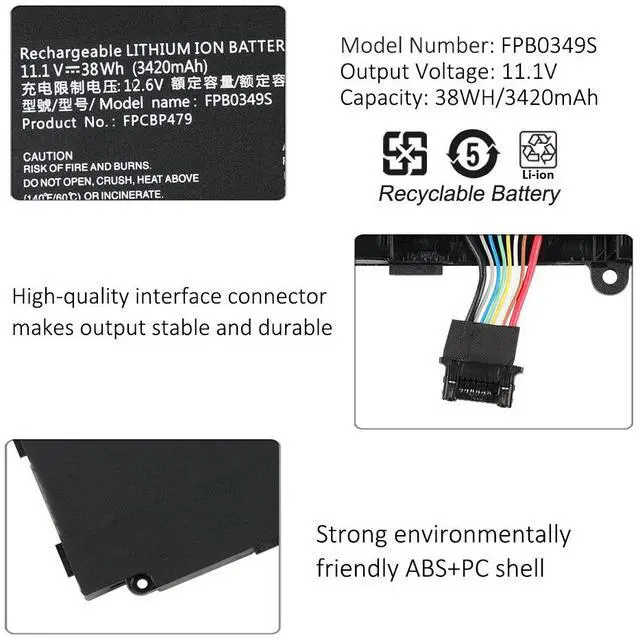 Alt view image 6 of 7 - KingSener FPB0349S FPCBP479 FPB0326S CP786659 CP690859 CP700540 Laptop Battery For Fujitsu Stylistic Q616 Q665 Q738 Q739 Series CP690859-01