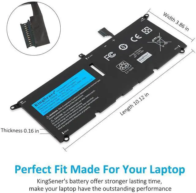 Alt view image 5 of 7 - KingSener DXGH8 Replacement Battery for Dell XPS 13 9380 / 9370 (52Wh, 7.6V)