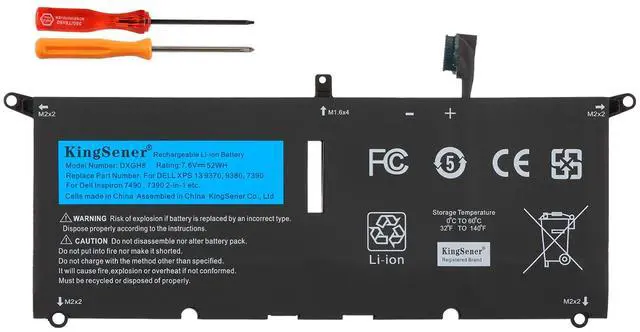 Main image of KingSener DXGH8 Replacement Battery for Dell XPS 13 9380 / 9370 (52Wh, 7.6V)