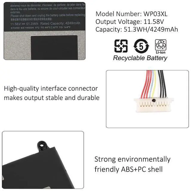Alt view image 6 of 7 - KingSener WP03XL Battery for HP EliteBook 830/835/840 G9 G10 - 51.3WH Li-ion