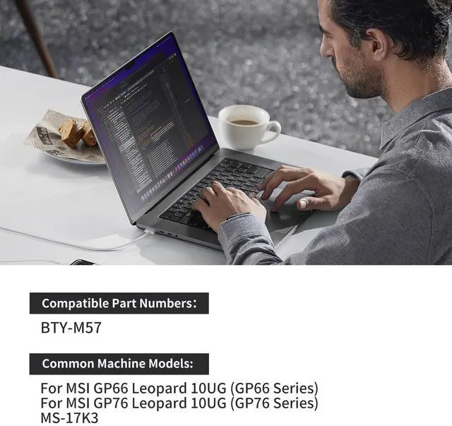 Alt view image 3 of 7 - KingSener BTY-M57 Laptop battery For MSI GP66 GP76 Leopard 10UG Series MS-17K3