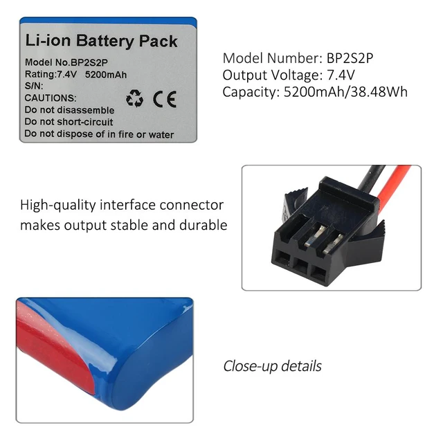 Alt view image 4 of 7 - KingSener Replacement Battery BP2S2P For Lithium Battery Pack Accessories