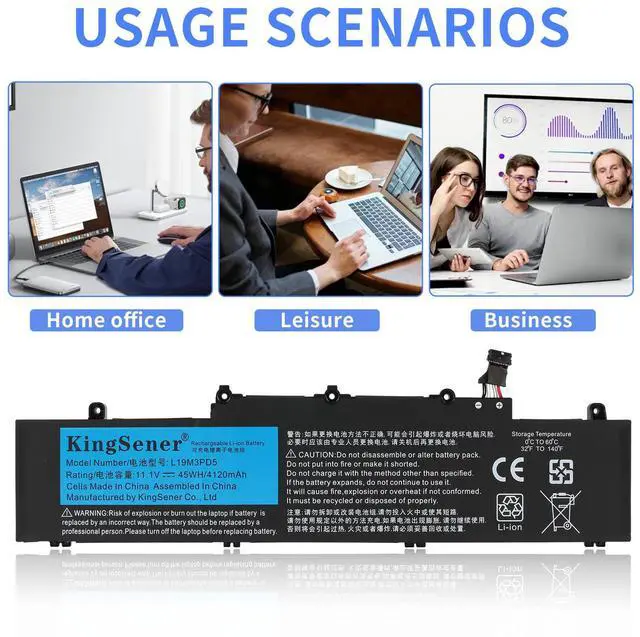 Alt view image 3 of 7 - KingSener L19M3PD5 Battery For ThinkPad E14 E15 Gen 2 3 4