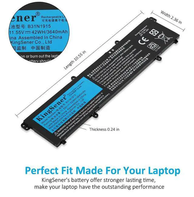 Alt view image 5 of 7 - KingSener B31N1915 C31N1915 Laptop Battery for Asus ExpertBook B1 B1400 B1500 Series