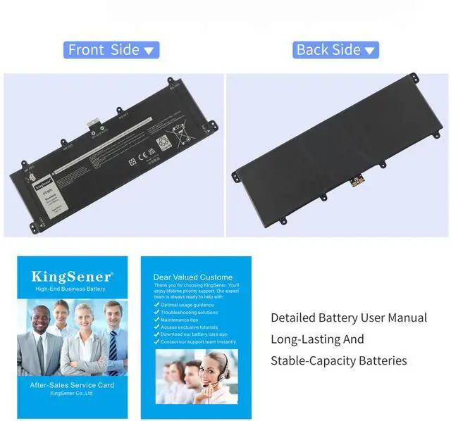 Alt view image 7 of 7 - KingSener 9F4FN Laptop Battery For Dell Latitude 7320 Detachable/Inspiron 14 3420 Series 2VKW9 2ICP4/79/112