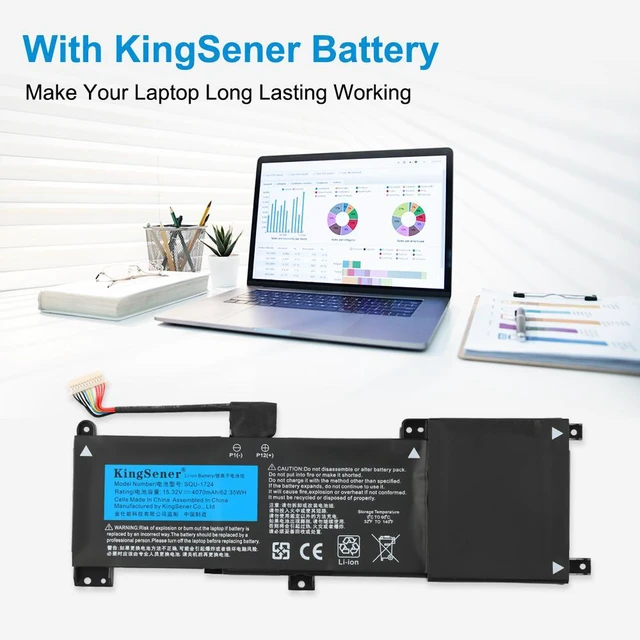 Alt view image 3 of 6 - Kingsener SQU-1723 Laptop Battery For GIGABYTE AORUS 15-XA 15-WA 15-W9 15-SA 15-X9 15-XA-F74CDW 15-XA-7FR5252W For THUNDEROBOT 911 Quanta