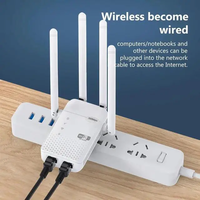 Alt view image 2 of 7 - 300Mbps Wireless WiFi Repeater 2.4G Signal Router 802.11N Long Range Wireless WiFi Extender Amplifier WIFI Booster