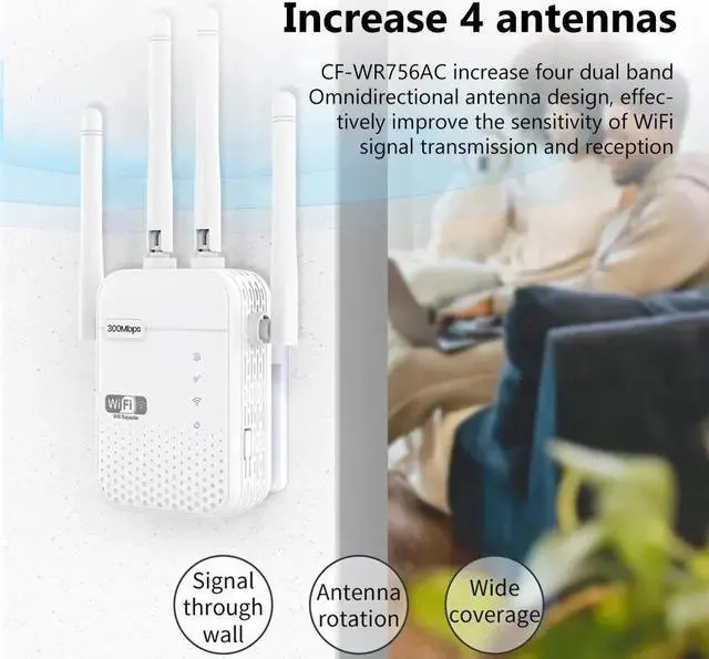 Alt view image 4 of 7 - 300Mbps Wireless WiFi Repeater 2.4G Signal Router 802.11N Long Range Wireless WiFi Extender Amplifier WIFI Booster