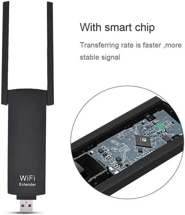 Alt view image 2 of 7 - Wifi Extender USB Wifi Repeater 300M WiFi Signal Extender Amplifier Wireless Router Long Range