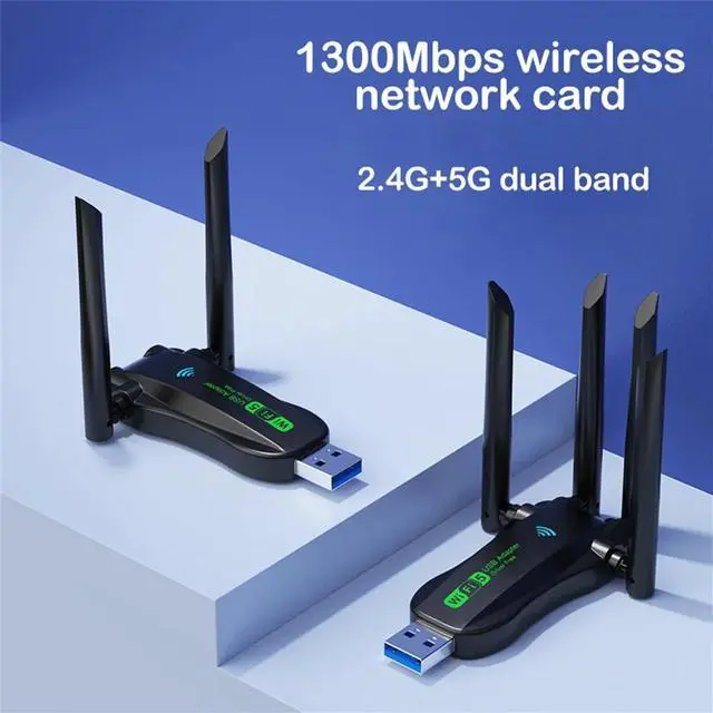 Alt view image 2 of 7 - 5G Wifi Adapter WiFi Usb 3.0 Adapter 1300Mbps Wireless Network Card Wifi Dongle Receiver Lan Ethernet Adaptor For Pc Laptop