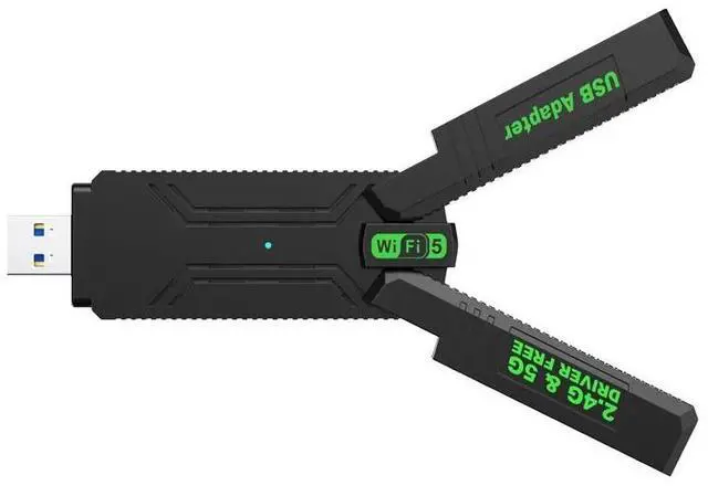 Alt view image 7 of 7 - 4 Antenna WiFi USB Adapter Dual Band 2.4G+5Ghz 1300Mbps Wi-Fi Dongle USB3.0 High-Speed Wireless Card Receiver For PC/Laptop Win