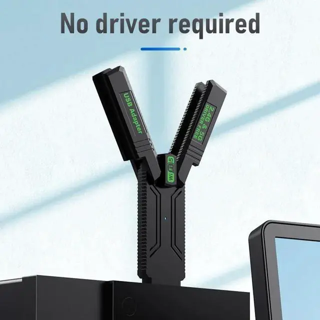 Alt view image 5 of 7 - 4 Antenna WiFi USB Adapter Dual Band 2.4G+5Ghz 1300Mbps Wi-Fi Dongle USB3.0 High-Speed Wireless Card Receiver For PC/Laptop Win