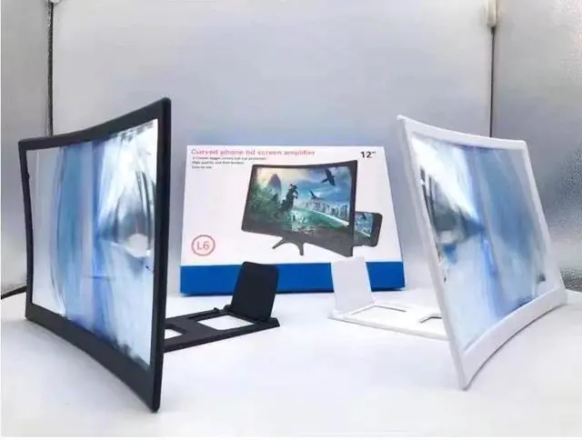 Main image of 2025 mobile phone screen magnifier, 12-inch curved magnifier, ultra-clear mobile phone screen magnifier Large screen, curved screen