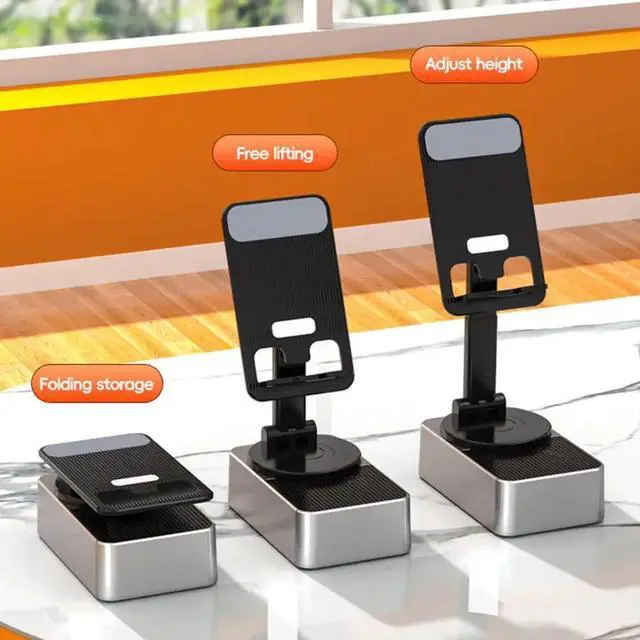 Alt view image 3 of 6 - 2025 New Bluetooth-compatible Audio Power Phone Holder Rotating Phone Stand with Wireless Speaker Foldable Adjustable Cell Phone Stand