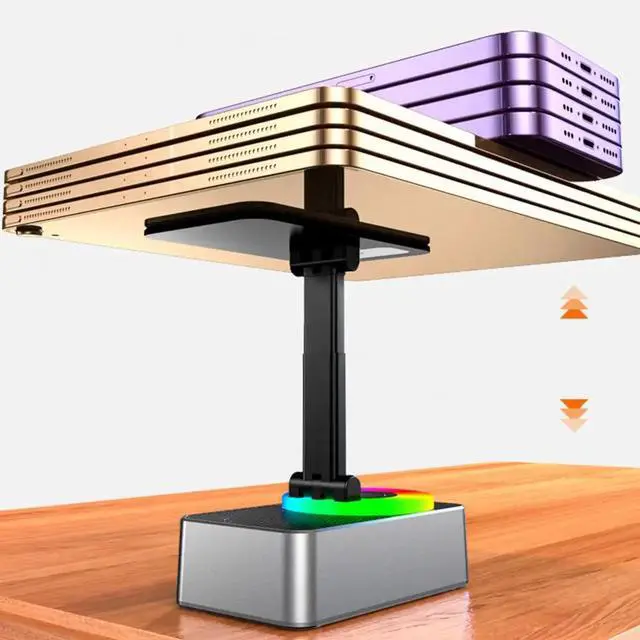 Alt view image 5 of 6 - 2025 New Bluetooth-compatible Audio Power Phone Holder Rotating Phone Stand with Wireless Speaker Foldable Adjustable Cell Phone Stand