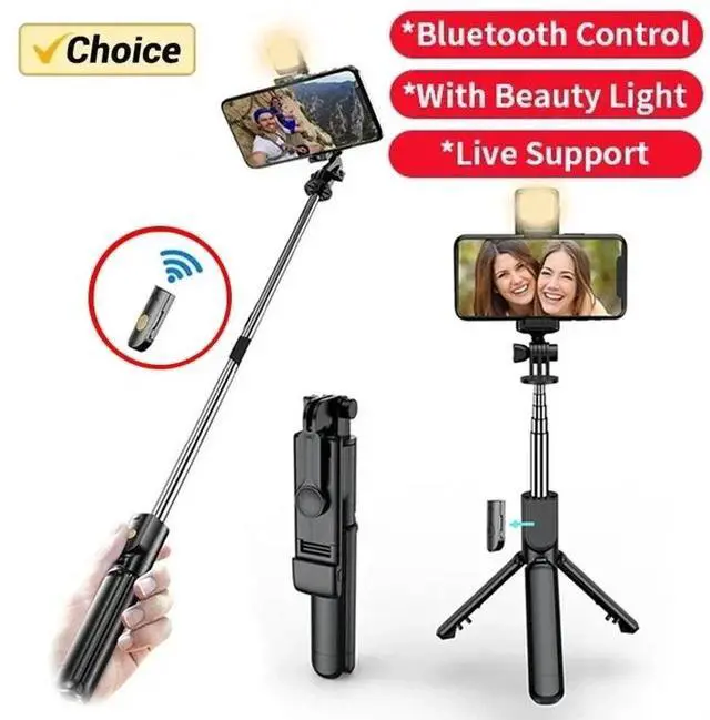 Alt view image 2 of 7 - 360 Rotation Selfie Stick Phone Holder Tripod Photo Pole Multi Mode Camera Material Retractable Cell Phone Stand Selfie Artifact