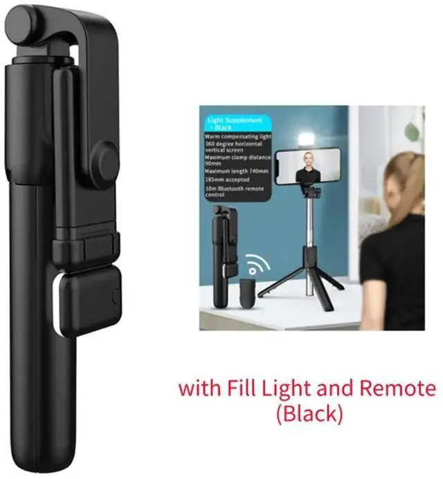Main image of 2025 New Portable Bluetooth Selfie Stick Tripod Holder with Remote Shutter Fill Light Extendable Wireless Remote Retractable Phone Stand