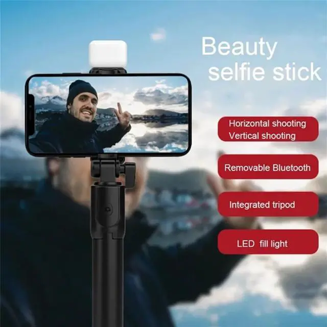 Alt view image 6 of 7 - 2025 New Portable Bluetooth Selfie Stick Tripod Holder with Remote Shutter Fill Light Extendable Wireless Remote Retractable Phone Stand