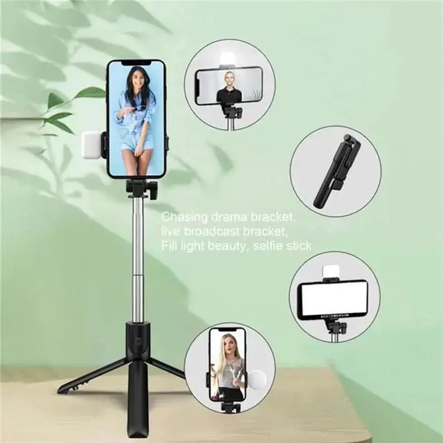Alt view image 7 of 7 - 2025 New Portable Bluetooth Selfie Stick Tripod Holder with Remote Shutter Fill Light Extendable Wireless Remote Retractable Phone Stand