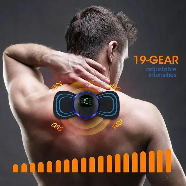 Alt view image 4 of 7 - Electric Neck Massager EMS Muscle Massage Stimulator Low Frequency Instrument Back Cervical Calf Patches Pain Joints Mini Device