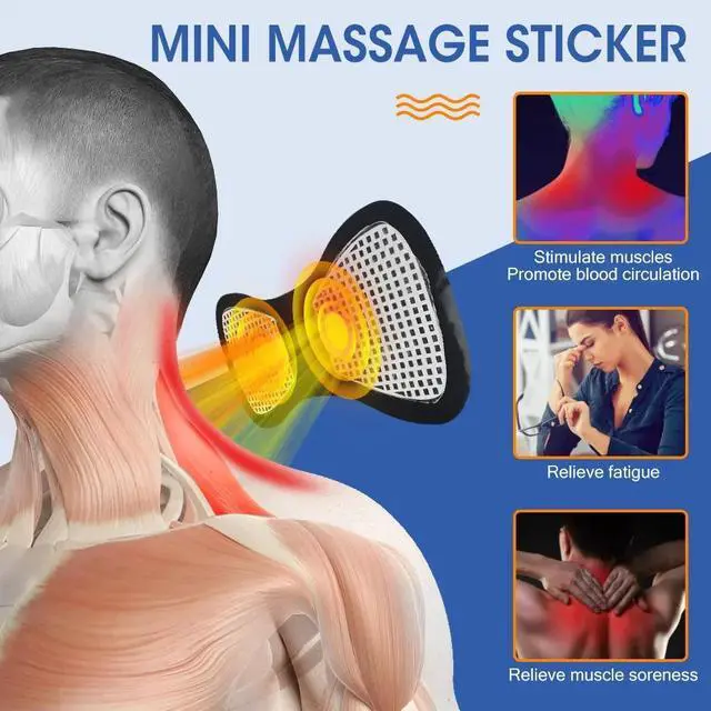 Alt view image 2 of 7 - Electric Neck Massager EMS Muscle Massage Stimulator Low Frequency Instrument Back Cervical Calf Patches Pain Joints Mini Device