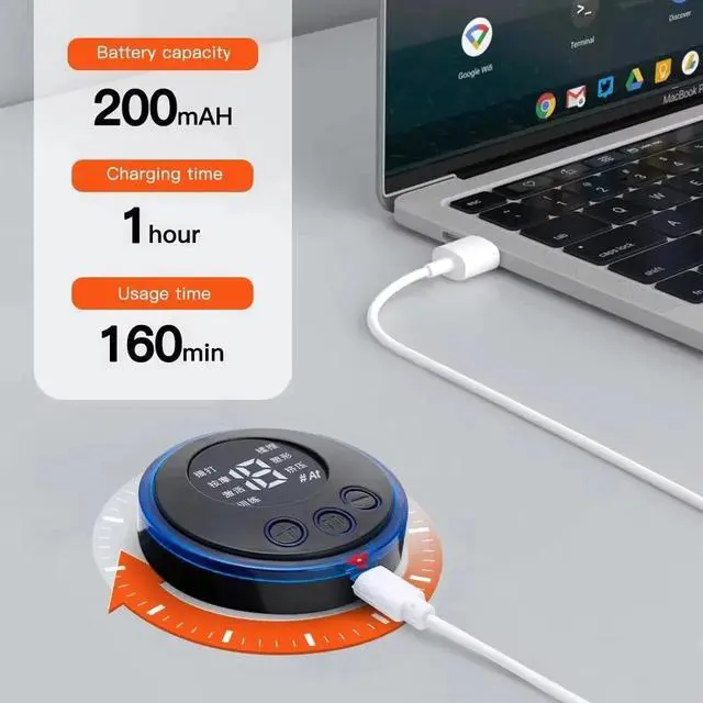 Alt view image 6 of 7 - EMS Neck Massage Electric Massager Cervical Neck Back Patch 8 Mode Pulse Muscle Stimulator Portable Relief Pain