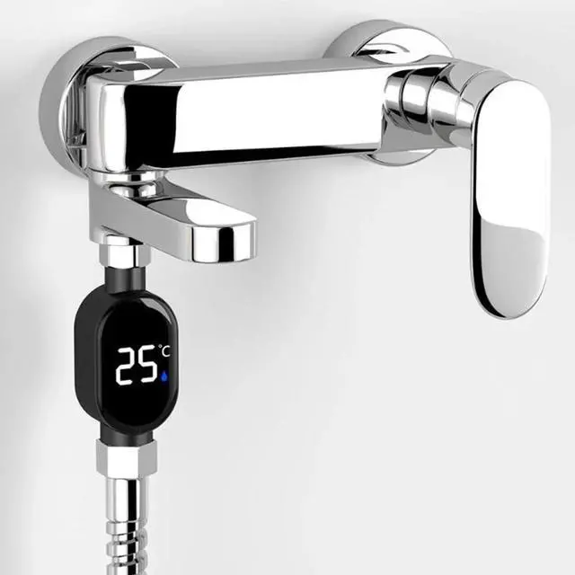 Alt view image 6 of 6 - 1pc Shower Water Thermometer LED Display 0~99 Bath Thermostat Intelligent Touch Activation Temperature Measurement Bathroom