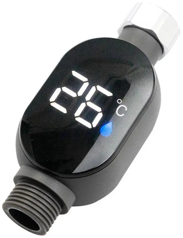 Alt view image 3 of 6 - 1pc Shower Water Thermometer LED Display 0~99 Bath Thermostat Intelligent Touch Activation Temperature Measurement Bathroom