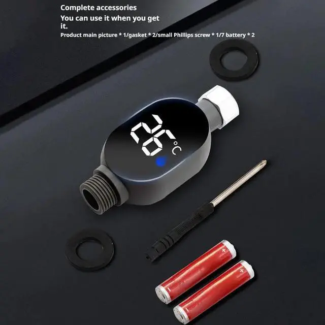 Alt view image 5 of 7 - Black Bathroom Led Display 0~99 Home Water Shower Thermometer Water Accurate Temperature Measurement Smart Meter Bathroom