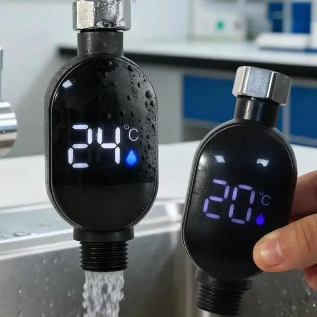 Alt view image 2 of 6 - Home Shower Temperature Gauge LED Digital Display Baby Bath Water Temperature Gauge Waterproof Smart Monitor for Bath Bathroom