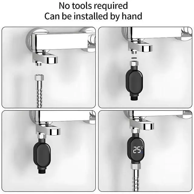 Alt view image 4 of 6 - Home Shower Temperature Gauge LED Digital Display Baby Bath Water Temperature Gauge Waterproof Smart Monitor for Bath Bathroom