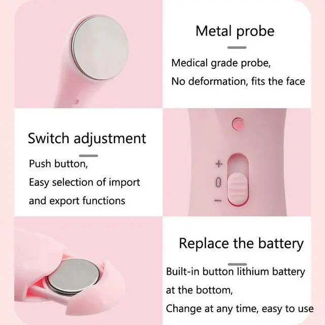 Alt view image 3 of 6 - Electric Anti-aging Machine High Frequency Ultrasonic Facial Beauty Device Ionic Clean Wrinkle Removal Skin Lift Facial Massager