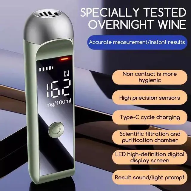 Alt view image 4 of 6 - Portable Alcohols Breathalyzers Tester High-Accuracy LCD Non-Contact Breathalyzers for Car Driver Use
