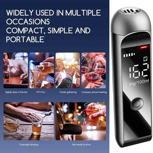 Alt view image 3 of 6 - Portable Alcohols Breathalyzers Tester High-Accuracy LCD Non-Contact Breathalyzers for Car Driver Use