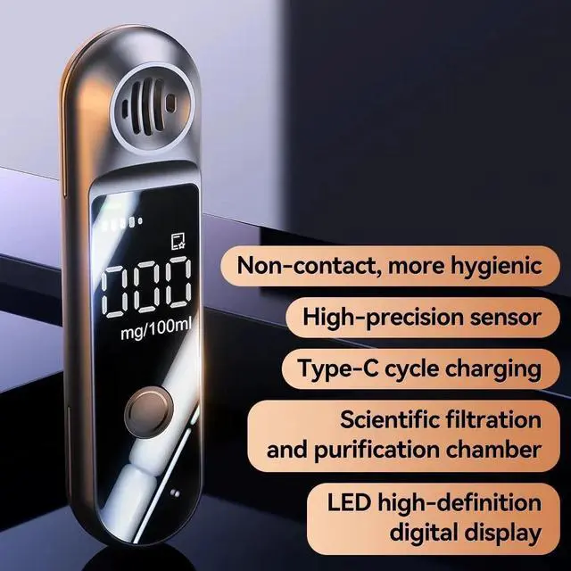 Alt view image 3 of 6 - Alcohol Tester with LCD Display Portable Charging Breathalyzer For Drunk Driving Alcohol Alcoholimeter Alcohol Detector