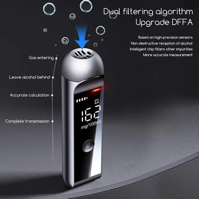 Alt view image 5 of 6 - Portable Alcohols Breathalyzers Tester High-Accuracy LCD Non-Contact Breathalyzers for Car Driver Use