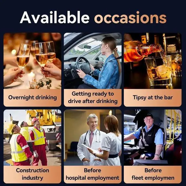 Alt view image 5 of 6 - Alcohol Tester with LCD Display Portable Charging Breathalyzer For Drunk Driving Alcohol Alcoholimeter Alcohol Detector