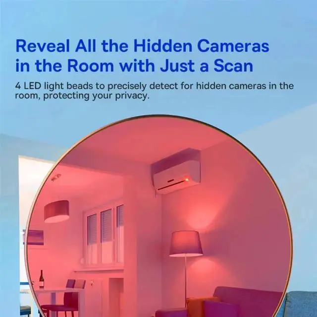 Alt view image 4 of 6 - 2025 New Anti-invisible surveillance camera detector Anti-surveillance Privacy Protector Portable Infrared Camera Finder Security Protection Hidden Devices Camera Bug Detector for Home Office Travel